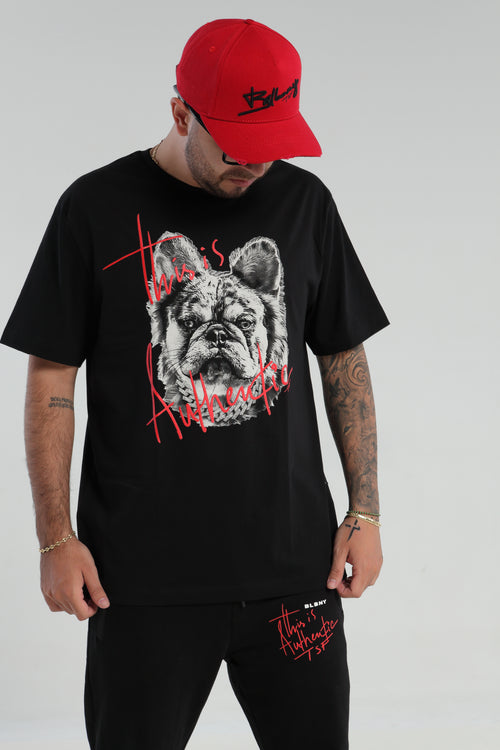 Camiseta Negra Bulldog Fluffy