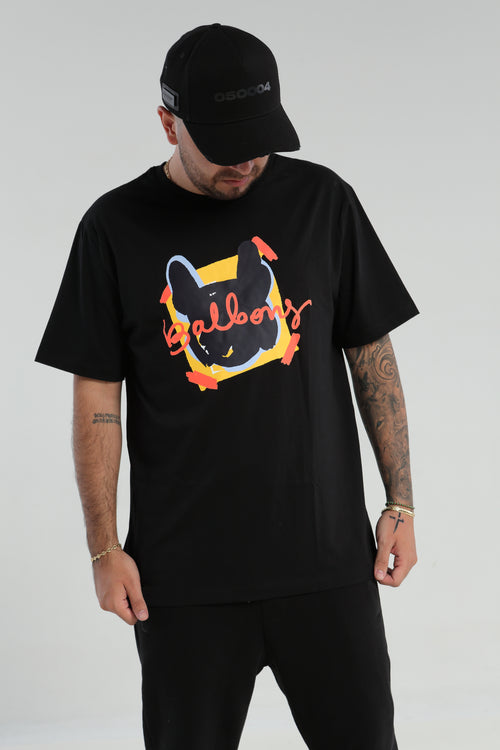 Camiseta Negra Bulldog Colors