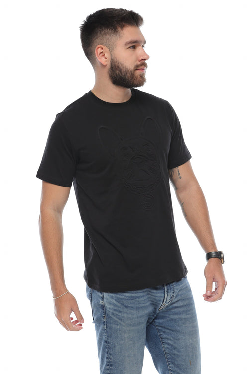 Camiseta Bull Dog en Relieve Negra - Balbony Colombia