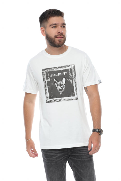 Camiseta Bull Dog Recuadro Blanca - Balbony Colombia