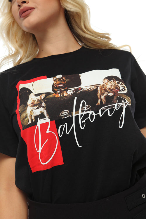 Camiseta Three Bull Dog's Negra - Balbony Colombia